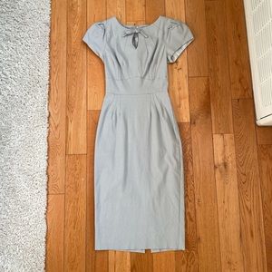 Light blue/gray Stop Staring Pencil Dress with Cut-out